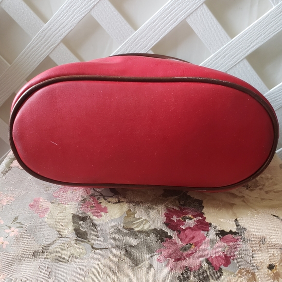 Vintage Red Leather Liz Claiborne Satchel Handbag - Picture 3 of 5